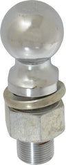Reese - 2" Diam, 2-1/4" Shank Length, Hitch Ball - 1-1/4" Shank Diam, 8,000 Lb Capacity, Chrome Finish - Exact Tooling