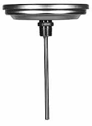 Wika - 12 Inch Long Stem, Stainless Steel, Back Connected Bi-Metal Thermometer - 10 to 260°C, 1% Accuracy - Exact Tooling