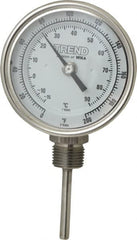 Wika - 2-1/2 Inch Long Stem, 3 Inch Dial Diameter, Stainless Steel, Bottom Connected Bi-Metal Thermometer - -15 to 90°C, 1% Accuracy - Exact Tooling