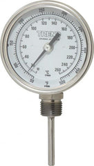 Wika - 2-1/2 Inch Long Stem, 3 Inch Dial Diameter, Stainless Steel, Bottom Connected Bi-Metal Thermometer - 10 to 260°C, 1% Accuracy - Exact Tooling