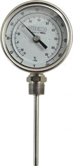 Wika - 4 Inch Long Stem, 3 Inch Dial Diameter, Stainless Steel, Bottom Connected Bi-Metal Thermometer - -15 to 90°C, 1% Accuracy - Exact Tooling