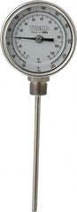 Wika - 6 Inch Long Stem, 3 Inch Dial Diameter, Stainless Steel, Bottom Connected Bi-Metal Thermometer - -5 to 115°C, 1% Accuracy - Exact Tooling