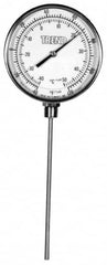 Wika - 24 Inch Long Stem, Stainless Steel, Bottom Connected Bi-Metal Thermometer - 10 to 150°C, 1% Accuracy - Exact Tooling