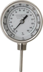 Wika - 2-1/2 Inch Long Stem, 3 Inch Dial Diameter, Stainless Steel, Adjustable Angle Bi-Metal Thermometer - 10 to 150°C, 1% Accuracy - Exact Tooling