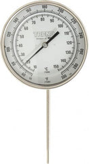 Wika - 6 Inch Long Stem, 5 Inch Dial Diameter, Stainless Steel, Adjustable Angle Bi-Metal Thermometer - 10 to 150°C, 1% Accuracy - Exact Tooling