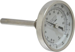 Wika - 2-1/2 Inch Long Stem, 2 Inch Dial Diameter, Stainless Steel, Back Connected Bi-Metal Thermometer - -15 to 90°C, 1% Accuracy - Exact Tooling