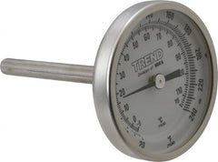 Wika - 2-1/2 Inch Long Stem, 2 Inch Dial Diameter, Stainless Steel, Back Connected Bi-Metal Thermometer - -5 to 115°C, 1% Accuracy - Exact Tooling