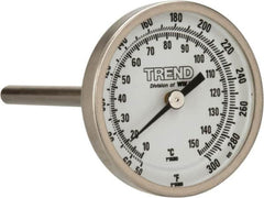 Wika - 4 Inch Long Stem, 2 Inch Dial Diameter, Stainless Steel, Back Connected Bi-Metal Thermometer - 10 to 150°C, 1% Accuracy - Exact Tooling