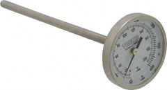 Wika - 6 Inch Long Stem, 2 Inch Dial Diameter, Stainless Steel, Back Connected Bi-Metal Thermometer - 10 to 200°C, 1% Accuracy - Exact Tooling