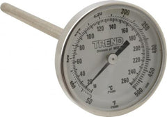 Wika - 6 Inch Long Stem, 2 Inch Dial Diameter, Stainless Steel, Back Connected Bi-Metal Thermometer - 10 to 260°C, 1% Accuracy - Exact Tooling