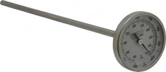 Wika - 9 Inch Long Stem, 2 Inch Dial Diameter, Stainless Steel, Back Connected Bi-Metal Thermometer - 100 to 540°C, 1% Accuracy - Exact Tooling