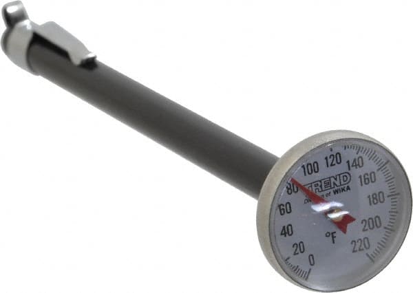 Wika - 0 to 220°F, Bimetal Pocket Thermometer - Stainless Steel - Exact Tooling