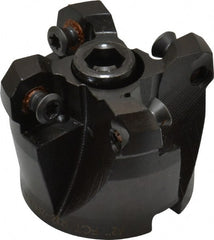 LMT - 2" Cut Diam, 3/4" Arbor Hole, 0.63" Max Depth of Cut, 45° Indexable Chamfer & Angle Face Mill - 4 Inserts, RCKX 1606 Insert, Right Hand Cut, 4 Flutes, Series FCT45 - Exact Tooling