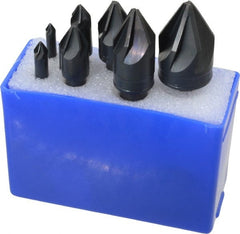 M.A. Ford - 8 Piece, 1/8 to 1" Head Diam, 60° Included Angle, Single End Countersink Set - Exact Tooling