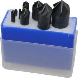 M.A. Ford - 8 Piece, 1/8 to 1" Head Diam, 90° Included Angle, Single End Countersink Set - Exact Tooling