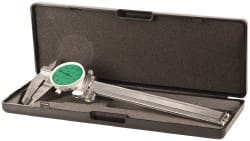 Value Collection - 0" to 6" Range, 0.001" Graduation, 0.1" per Revolution, Dial Caliper - Green Face, 1.57" Jaw Length - Exact Tooling