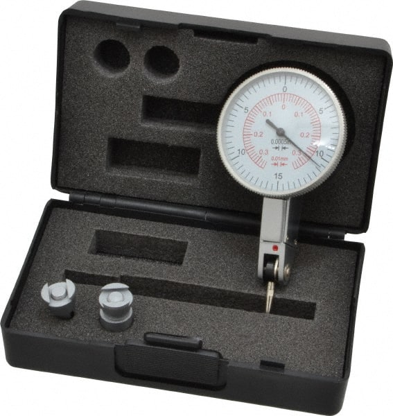 Value Collection - 0.03 Inch Range, 0.0005 Inch Dial Graduation, Horizontal Dial Test Indicator - White Dial, 0-15-0; 0-35-0 Dial Reading - Exact Tooling