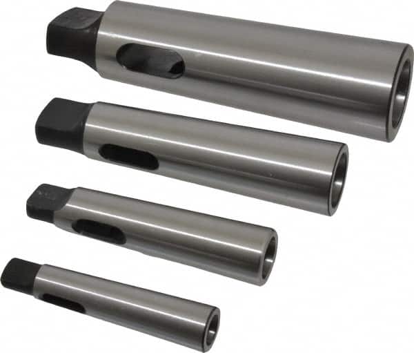 Value Collection - Morse Taper Sleeve Sets Type: Standard Reducing Sleeve Set Minimum Inside Morse Taper Size: MT1 - Exact Tooling