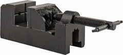 Interstate - 1-1/2" Jaw Opening Capacity x 7/8" Throat Depth, Horizontal Drill Press Vise - 1-1/2" Wide x 1" High Jaw, Stationary Base, Standard Speed, 5" OAL x 1-3/4" Overall Height, Cast Iron - Exact Tooling
