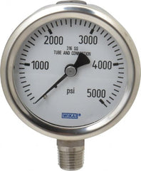 Wika - 2-1/2" Dial, 1/4 Thread, 0-5,000 Scale Range, Pressure Gauge - Lower Connection Mount, Accurate to 1.5% of Scale - Exact Tooling