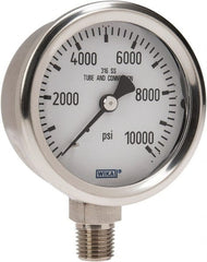Wika - 2-1/2" Dial, 1/4 Thread, 0-10,000 Scale Range, Pressure Gauge - Lower Connection Mount, Accurate to 1.5% of Scale - Exact Tooling
