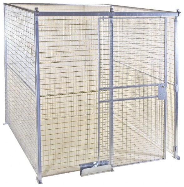 Folding Guard - 8' Wide x 4' High, Temporary Structure Galvanized Welded Wire Panel - 8' x 4' Panel - Exact Tooling
