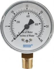 Wika - 2-1/2" Dial, 1/4 Thread, 0-30/0-760 Scale Range, Pressure Gauge - Lower Connection Mount, Accurate to 1.5% of Scale - Exact Tooling