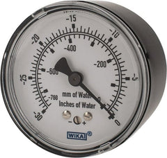 Wika - 2-1/2" Dial, 1/4 Thread, 0-30/0-760 Scale Range, Pressure Gauge - Center Back Connection Mount, Accurate to 1.5% of Scale - Exact Tooling