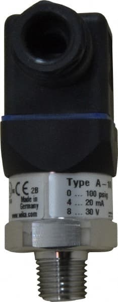 Wika - 500 Max psi, Eco-tronic Pressure Transmitters & Transducers - 1/4" Thread - Exact Tooling
