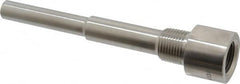 Alloy Engineering - 6 Inch Overall Length, 1/2 Inch Thread, 304 Stainless Steel Standard Thermowell - 4-1/2 Inch Insertion Length - Exact Tooling