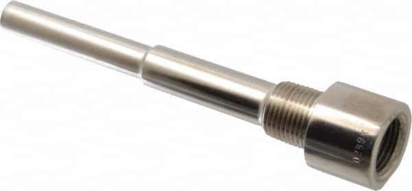 Alloy Engineering - 6 Inch Overall Length, 1/2 Inch Thread, 316 Stainless Steel Standard Thermowell - 4-1/2 Inch Insertion Length - Exact Tooling