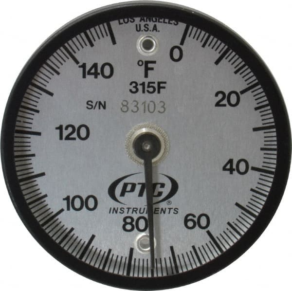 PTC Instruments - 150°F, 2 Inch Dial Diameter, Dual Magnet Mount Thermometer - 1° Division Graduation - Exact Tooling
