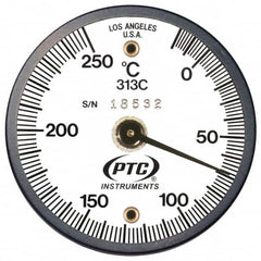 PTC Instruments - -20 to 200°C, 2 Inch Dial Diameter, Dual Magnet Mount Thermometer - 2° Division Graduation - Exact Tooling