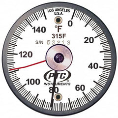 PTC Instruments - 150°F, 2 Inch Dial Diameter, Dual Magnet Mount Thermometer - 1° Division Graduation - Exact Tooling