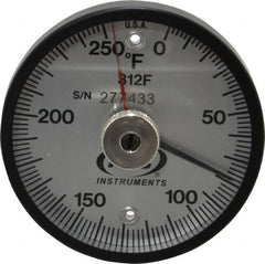 PTC Instruments - 250°F, 2 Inch Dial Diameter, Dual Magnet Mount Thermometer - 2° Division Graduation - Exact Tooling