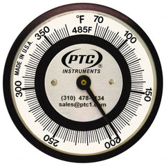 PTC Instruments - 70 to 370°F, 2 Inch Dial Diameter, Pipe Surface Clip On Thermometer - 2° Division Graduation - Exact Tooling