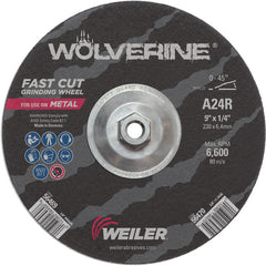 Vortec Pro 9″ × 1/4″ Type 27 Grinding Wheel, A24R, 5/8″-11 UNC Nut - Exact Tooling