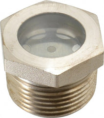 LDI Industries - 15/16" Sight Diam, 1" Thread, 1.06" OAL, High Pressure Fused Pipe Thread with Reflector Sight Glass & Flow Sight - 1-3/8" Head, 1,250 Max psi, 1 to 11-1/2 Thread - Exact Tooling