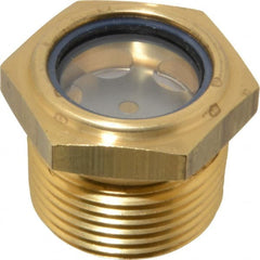 LDI Industries - 31/32" Sight Diam, 1" Thread, 1.19" OAL, Low Pressure Pipe Thread Lube Sight with Reflector Sight Glass & Flow Sight - 1-7/16" Head, 7 Max psi, 1 to 11-1/2 Thread - Exact Tooling
