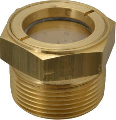 LDI Industries - 1-1/8" Sight Diam, 1-1/4" Thread, 1.44" OAL, Low Pressure Pipe Thread Lube Sight, Open View Sight Glass & Flow Sight - 1-3/4" Head, 5 Max psi, 1-1/4 to 11-1/2 Thread - Exact Tooling