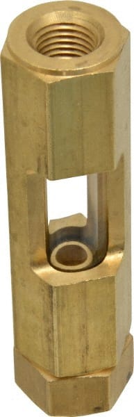 LDI Industries - 1/4" Thread, 3-9/16" OAL, Inline Sight Glass & Flow Sight - 435 Max psi, 1/4-18 Thread - Exact Tooling
