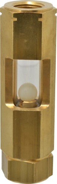 LDI Industries - 1/2" Thread, 4-5/8" OAL, Inline Sight Glass & Flow Sight - 380 Max psi, 1/2-14 Thread - Exact Tooling
