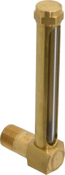 LDI Industries - 4-1/4 Inch Long Sight, 1/2 Inch Thread Size, Buna-N Seal Short Elbow, Vented Oil-Level Indicators and Gauge - 5-7/16 Inch Length to Center of Base - Exact Tooling
