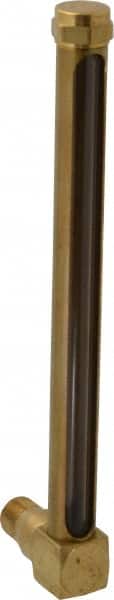 LDI Industries - 7-1/2 Inch Long Sight, 3/8 Inch Thread Size, Buna-N Seal Short Elbow, Vented Oil-Level Indicators and Gauge - 8-11/16 Inch Length to Center of Base - Exact Tooling