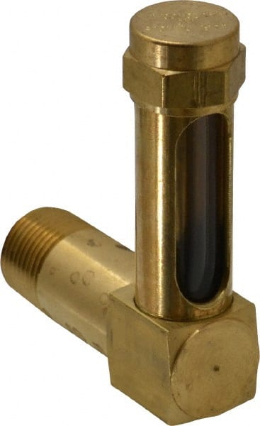 LDI Industries - 1-3/8 Inch Long Sight, 3/8 Inch Thread Size, Buna-N Seal Long Elbow, Vented Oil-Level Indicators and Gauge - 2-3/8 Inch Length to Center of Base - Exact Tooling