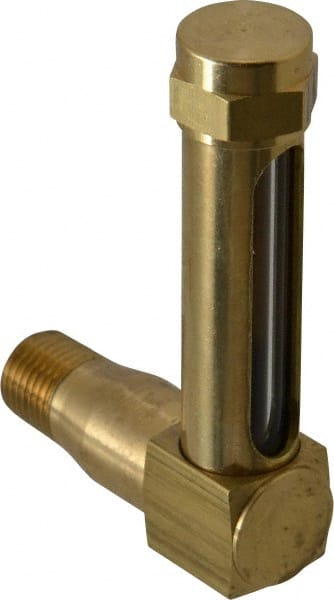 LDI Industries - 1-7/8 Inch Long Sight, 1/4 Inch Thread Size, Buna-N Seal Long Elbow, Vented Oil-Level Indicators and Gauge - 2-7/8 Inch Length to Center of Base - Exact Tooling