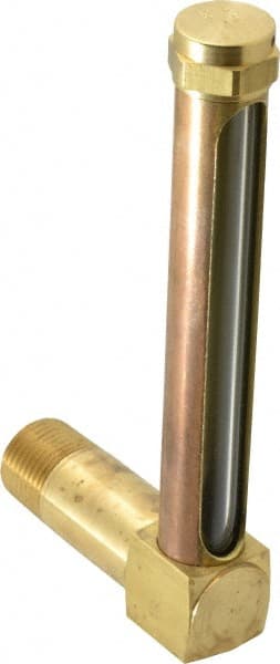 LDI Industries - 4-1/4 Inch Long Sight, 1/2 Inch Thread Size, Buna-N Seal Long Elbow, Vented Oil-Level Indicators and Gauge - 5-7/16 Inch Length to Center of Base - Exact Tooling