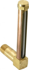 LDI Industries - 4-1/4 Inch Long Sight, 1/2 Inch Thread Size, Buna-N Seal Long Elbow, Vented Oil-Level Indicators and Gauge - 5-7/16 Inch Length to Center of Base - Exact Tooling
