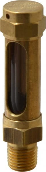 LDI Industries - 1-3/8 Inch Long Sight, 1/4 Inch Thread Size, Buna-N Seal Straight to Male Thread, Vented Oil-Level Indicators and Gauge - 3 Inch Length - Exact Tooling