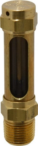 LDI Industries - 1-3/8 Inch Long Sight, 3/8 Inch Thread Size, Buna-N Seal Straight to Male Thread, Vented Oil-Level Indicators and Gauge - 3 Inch Length - Exact Tooling